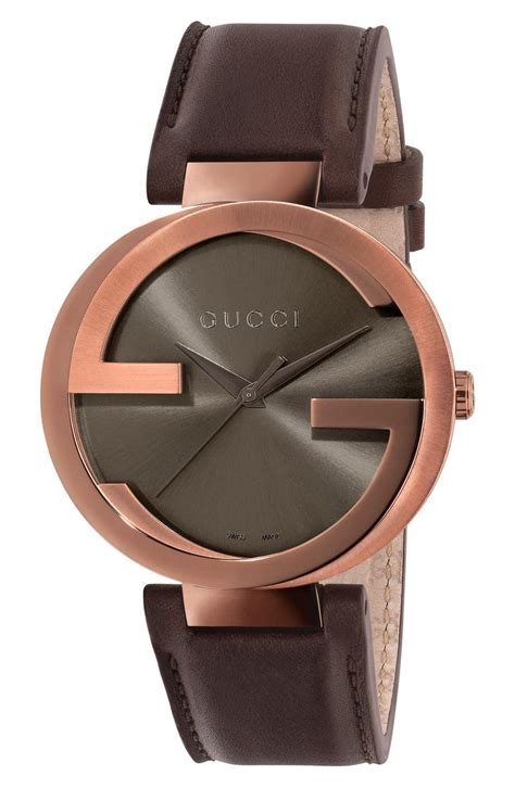 gucci women's interlocking watch|leather gucci watch strap 42mm.